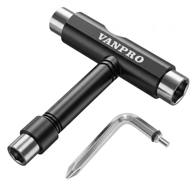 Vanpro skateboard tools skate tool all in oneUsed for installation and maintenance of various skateboards and roller skatesï¼Œetc.(Snow Black, Pack of 1) - Image 1
